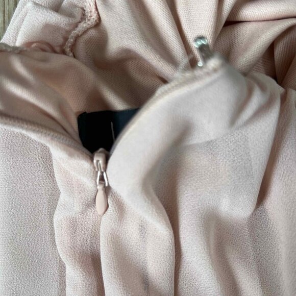 Lulus Bridesmaids Dress Maxi Open Back Lace up Blush Pink Peach Small - Picture 8 of 10